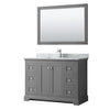 Custom image for Dark Gray with Polished Chrome Trim / White Carrara Marble / 46