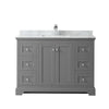 Custom image for Dark Gray with Polished Chrome Trim / White Carrara Marble / No Mirror