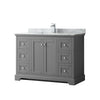 Custom image for Dark Gray with Polished Chrome Trim / White Carrara Marble / No Mirror