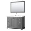 Custom image for Dark Gray with Polished Chrome Trim / White Cultured Marble / 46