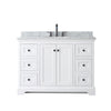Custom image for White with Matte Black Trim / White Carrara Marble / No Mirror