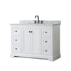 Custom image for White with Matte Black Trim / White Carrara Marble / No Mirror