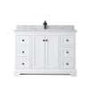Custom image for White with Matte Black Trim / White Carrara Marble / No Mirror