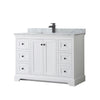 Custom image for White with Matte Black Trim / White Carrara Marble / No Mirror