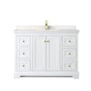 Custom image for White with Brushed Gold Trim / Carrara Cultured Marble / No Mirror