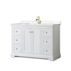 Custom image for White with Brushed Gold Trim / Carrara Cultured Marble / No Mirror