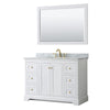 Custom image for White with Brushed Gold Trim / White Carrara Marble / 46