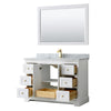 Custom image for White with Brushed Gold Trim / White Carrara Marble / 46