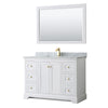 Custom image for White with Brushed Gold Trim / White Carrara Marble / 46
