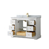 Custom image for White with Brushed Gold Trim / White Carrara Marble / No Mirror