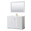 Custom image for White with Brushed Gold Trim / White Cultured Marble / 46