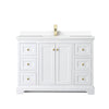 Custom image for White with Brushed Gold Trim / White Cultured Marble / No Mirror