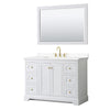 Custom image for White with Brushed Gold Trim / White Cultured Marble / 46