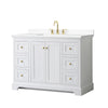Custom image for White with Brushed Gold Trim / White Cultured Marble / No Mirror
