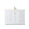 Custom image for White with Brushed Gold Trim / White Quartz / No Mirror