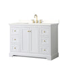 Custom image for White with Brushed Gold Trim / White Quartz / No Mirror