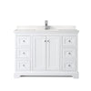 Custom image for White with Polished Chrome Trim / Carrara Cultured Marble / No Mirror