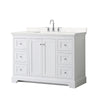 Custom image for White with Polished Chrome Trim / Carrara Cultured Marble / No Mirror