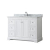 Custom image for White with Polished Chrome Trim / White Carrara Marble / No Mirror