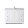 Custom image for White with Polished Chrome Trim / White Carrara Marble / No Mirror
