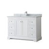 Custom image for White with Polished Chrome Trim / White Carrara Marble / No Mirror
