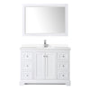 Custom image for White with Polished Chrome Trim / White Cultured Marble / 46