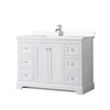 Custom image for White with Polished Chrome Trim / White Cultured Marble / No Mirror