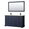 Custom image for Dark Blue with Matte Black Trim / Carrara Cultured Marble / 58