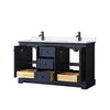 Custom image for Dark Blue with Matte Black Trim / Carrara Cultured Marble / No Mirror