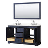 Custom image for Dark Blue with Matte Black Trim / Carrara Cultured Marble / 58