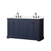 Custom image for Dark Blue with Matte Black Trim / Carrara Cultured Marble / No Mirror