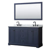 Custom image for Dark Blue with Matte Black Trim / White Carrara Marble / 58