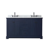 Custom image for Dark Blue with Matte Black Trim / White Carrara Marble / No Mirror