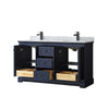Custom image for Dark Blue with Matte Black Trim / White Carrara Marble / No Mirror