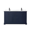 Custom image for Dark Blue with Matte Black Trim / White Cultured Marble / No Mirror