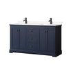 Custom image for Dark Blue with Matte Black Trim / White Cultured Marble / No Mirror