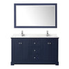 Custom image for Dark Blue with Polished Chrome Trim / Carrara Cultured Marble / 58