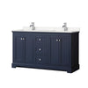 Custom image for Dark Blue with Polished Chrome Trim / Carrara Cultured Marble / No Mirror