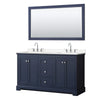 Custom image for Dark Blue with Polished Chrome Trim / Carrara Cultured Marble / 58
