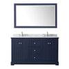 Custom image for Dark Blue with Polished Chrome Trim / White Carrara Marble / 58