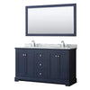Custom image for Dark Blue with Polished Chrome Trim / White Carrara Marble / 58