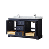 Custom image for Dark Blue with Polished Chrome Trim / White Carrara Marble / No Mirror