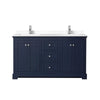 Custom image for Dark Blue with Polished Chrome Trim / White Cultured Marble / No Mirror