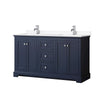 Custom image for Dark Blue with Polished Chrome Trim / White Cultured Marble / No Mirror