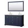 Custom image for Dark Blue with Polished Chrome Trim / White Cultured Marble / 58