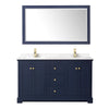 Custom image for Dark Blue with Brushed Gold Trim / Carrara Cultured Marble / 58