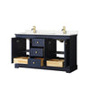 Custom image for Dark Blue with Brushed Gold Trim / Carrara Cultured Marble / No Mirror