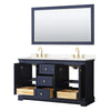 Custom image for Dark Blue with Brushed Gold Trim / Carrara Cultured Marble / 58