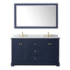 Custom image for Dark Blue with Brushed Gold Trim / White Carrara Marble / 58