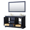Custom image for Dark Blue with Brushed Gold Trim / White Carrara Marble / 58